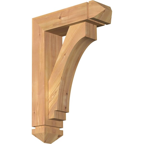 Ekena Millwork Imperial Arts and Crafts Smooth Bracket w/ Offset Brace, Western Red Cedar, 5 1/2"W x 18"D x 26"H BKT0604X18X26IMP03SWR - main